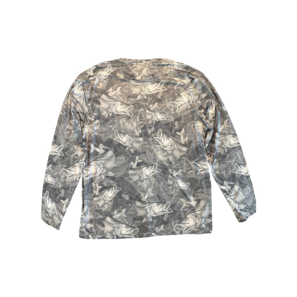 Reel Legends Reel-Tec Shirt Men’s L Gray Long Sleeve Performance Bass Fishing - Picture 2 of 6
